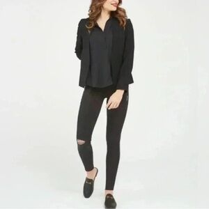 SPANX‎ Distressed Skinny Ankle Jeans in Vintage Black Sz S NWT